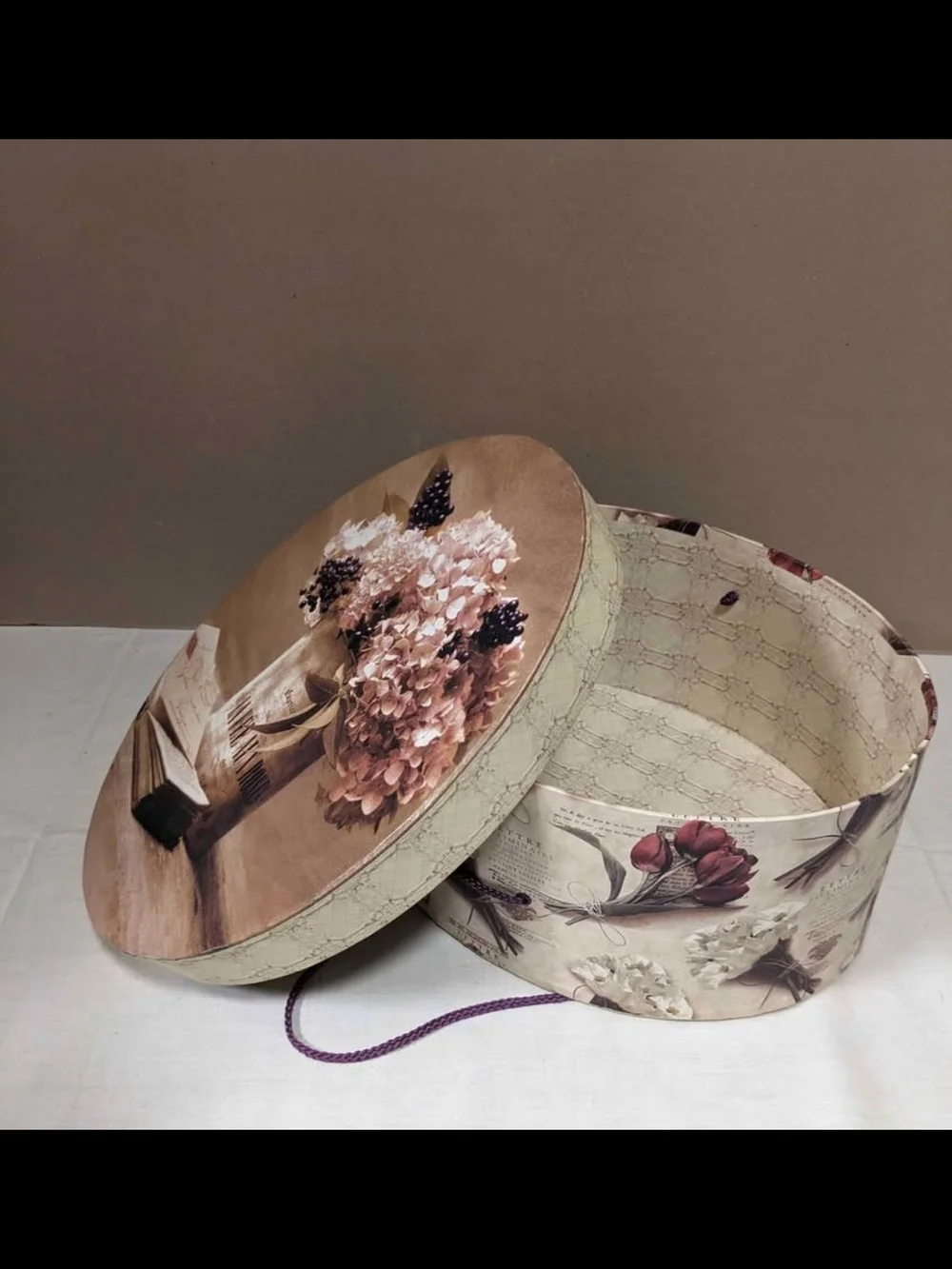 Tri- Coastal Design Oval Hat Box Decorative Storage